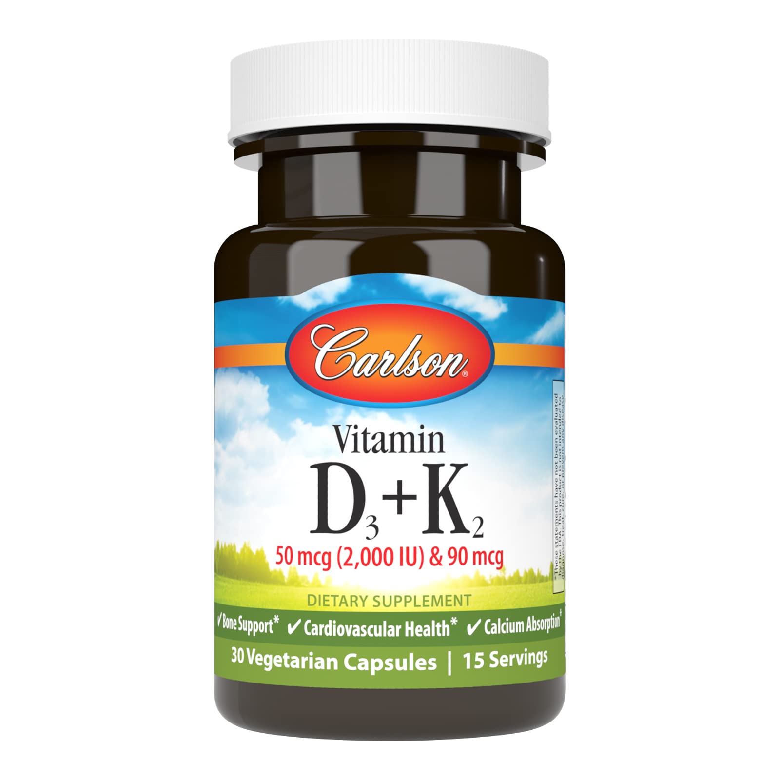Carlson Vitamin D3 + K2, 50 mcg (2000 IU), Bone Support, 120 Capsules — Amazon image 9
