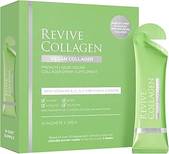 Revive Collagen2500mg Plant Based Vegan Collagen with Added Vitamin B, C, D & E, Improved Skin, Hair & Nails | Raspberry Flavour | (14 x Days (Eco))