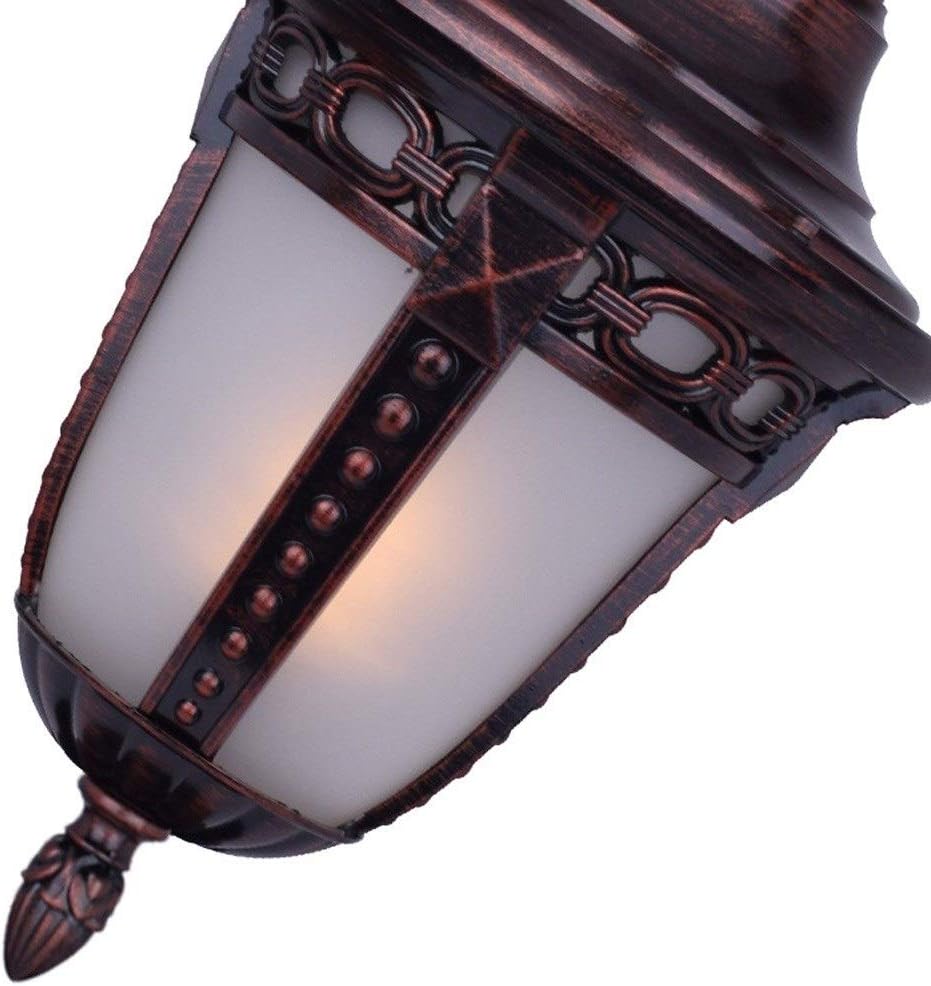 Garden Exterior Lantern Outdoor Hanging Lamp Aluminum Die-cast Vintage IP55 Rated Waterproof Chandelier Ceiling Light for Landscape Terrace Fence Flush Mount Light (Color : Red Copper_23*40cm)