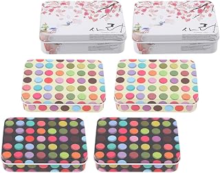 6pcs Creative Tinplate Storage Box with Lid, Mini Organizer