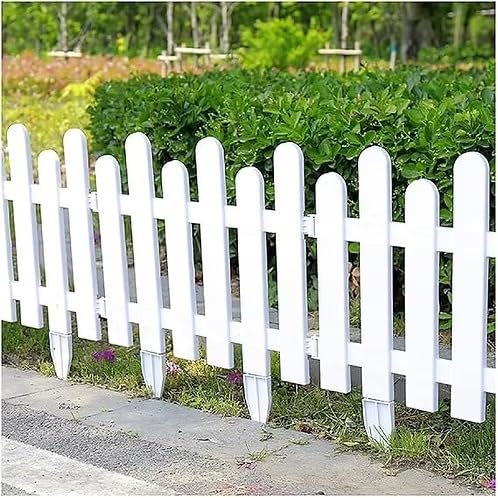 Wonderland 1.3 Feet Tall (Pack of 8) with Spikes for Soil Insert Decorative White Plastic Garden Fence | 11 Feet Running Feet Fence Coverage | Boundary for Lawns, Pathway, Flower Beds, Home Garden-image-9