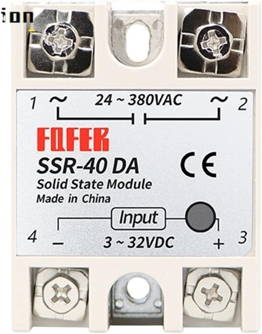 1pcs SSR-40DA 10DA 25DA 40DA 50DA 60DA 70DA 80DA 100DA Solid State Relay Module 3-32V DC Input 24-380VAC 10A-100A(SSR-80DA)
