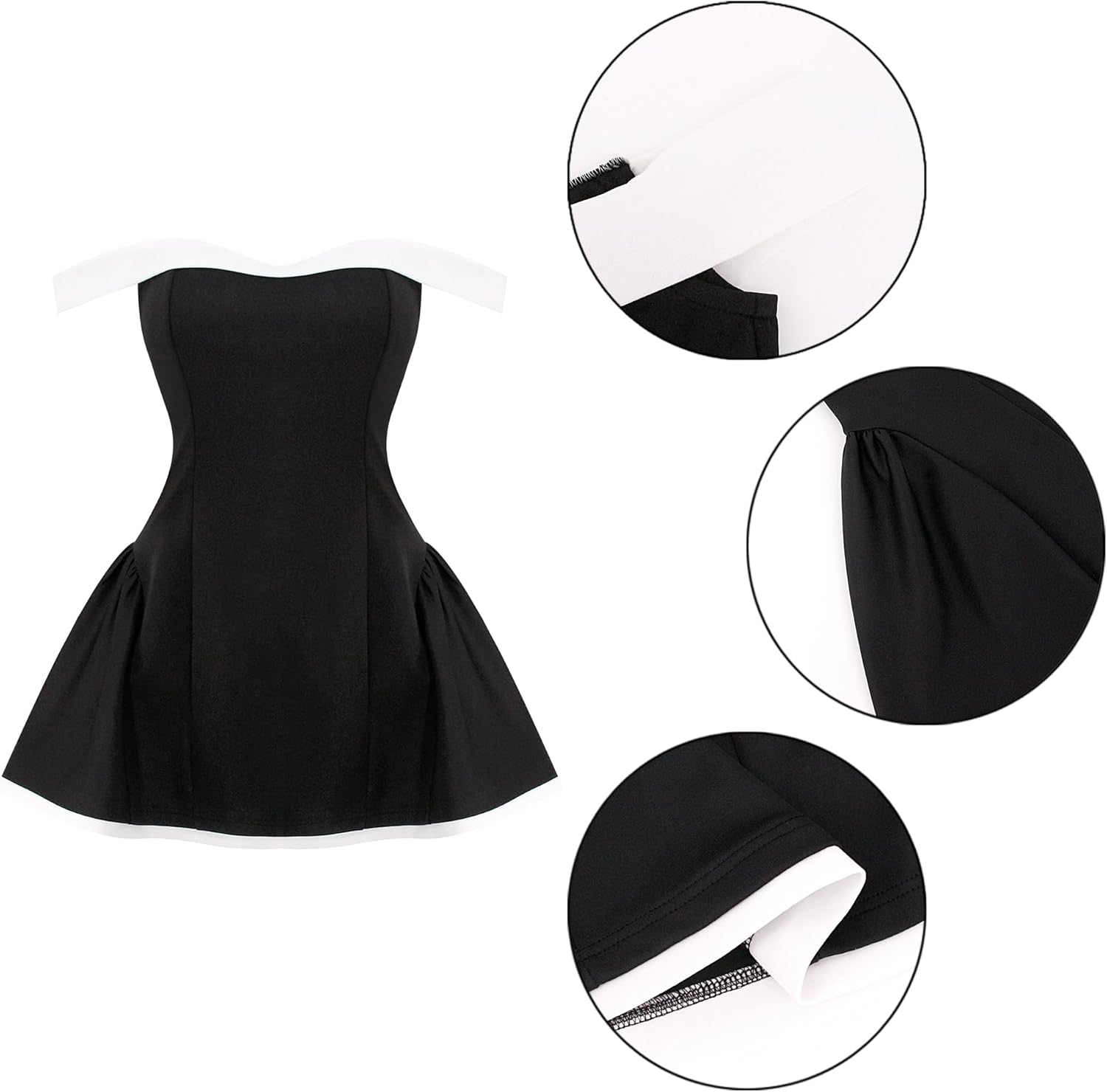 jascaela Womens Off The Shoulder Short Dress Cocktail A Line Mini Dress Homecoming Party Gown - Image 6