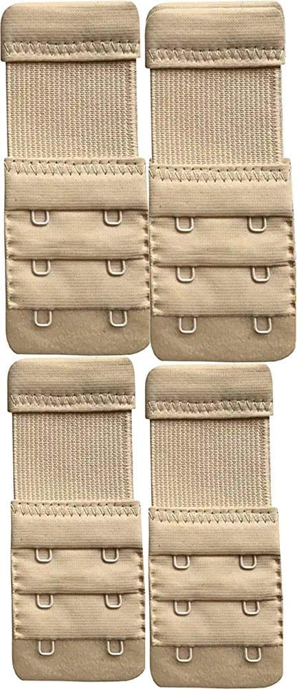 secret admirer Bra Hook Extender to Increase Bra Length for Backless Dresses-2 Hook - 3 Eye, Extra Elastic, Combo Pack Beige-picture-9