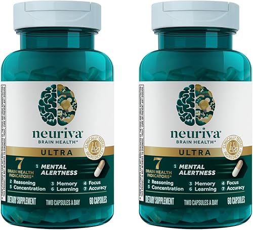 NEURIVA Suplemento ultra cerebral para el estado de alerta mental, memoria, concentración y concentración con cognivivo clínicamente probado,