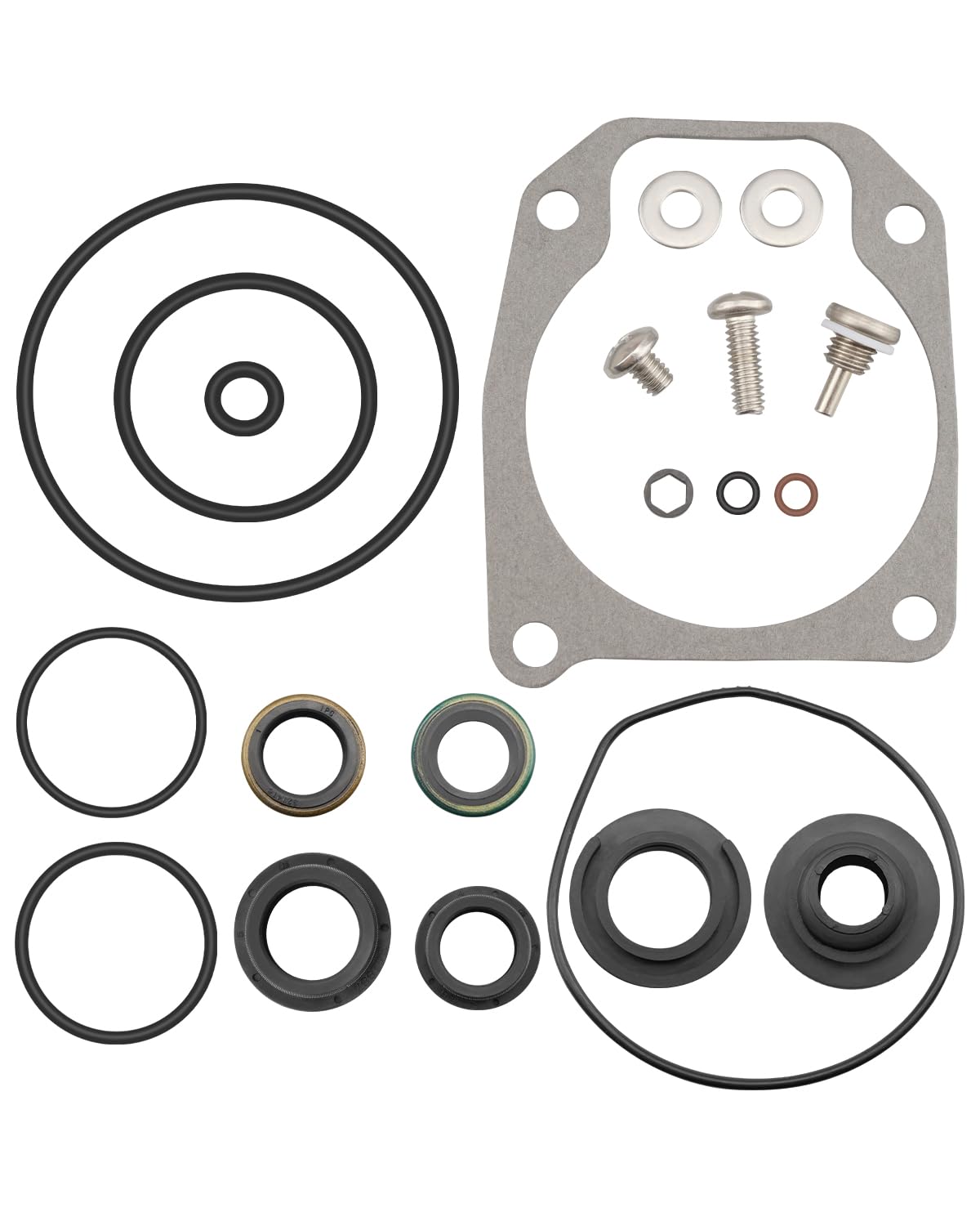 433550 Gearcase Seal Kit Fit for Johnson Evinrude 40HP 48HP 50HP 2-Stroke Outboard Lower Units from 1989-2005, Replace 777551 87614 9-74104 18-2694 Lower Unit Gear Housing Seal Kit