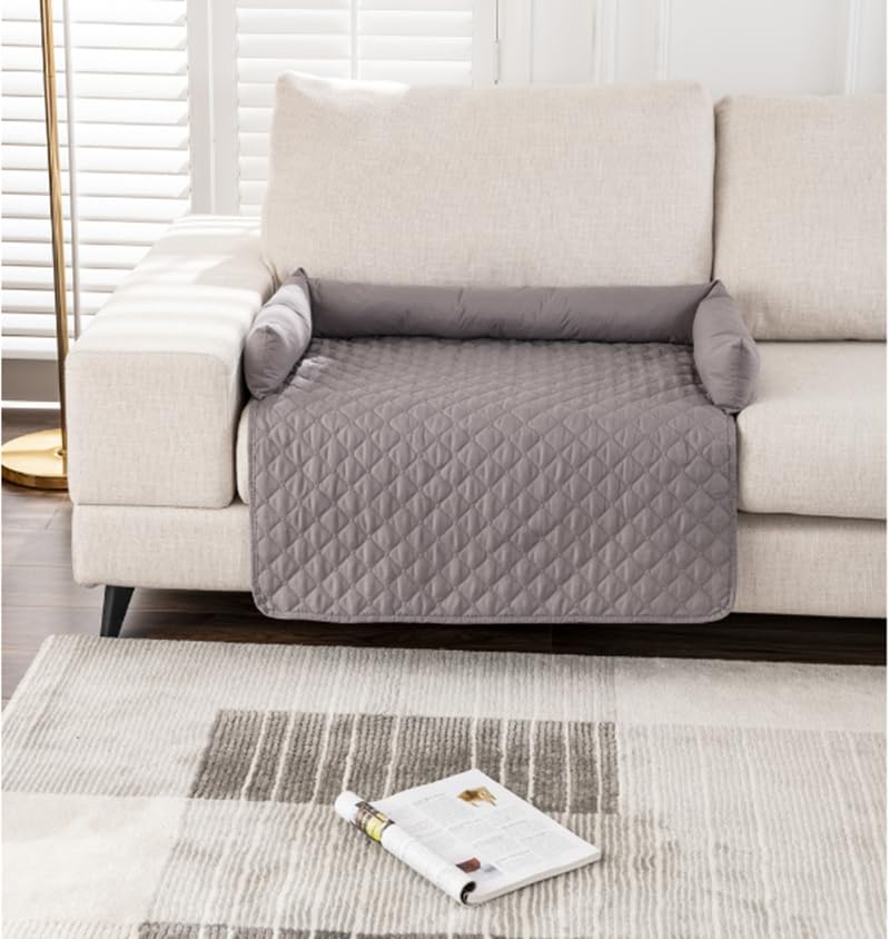 CiCixixi Hundedecke Sofa,Sofaschutz, Handgefertigtes Hundebett waschbar, hundekissen,Couchkissen, Hundematte Flauschiges Hundebett für mittelgroße Hunde (Hellgrau,75 * 75cm)