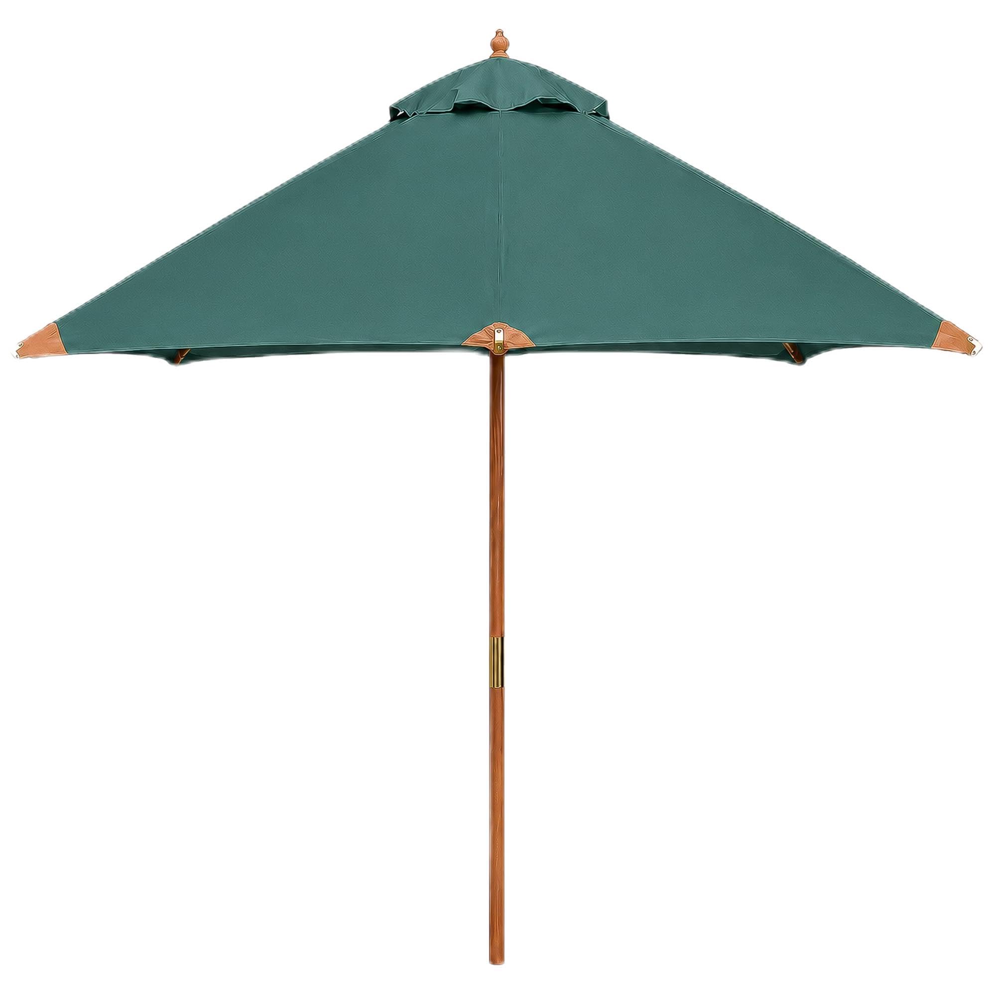 Garden Market Place Dark Green Hardwood Garden Parasol, Garden Umbrella With Pulley Lift, Water-Repellent 180G/M² Polyester Canopy, Wind Vent And Reinforced Rib Frame, 3.5M Wide (Dark Green)