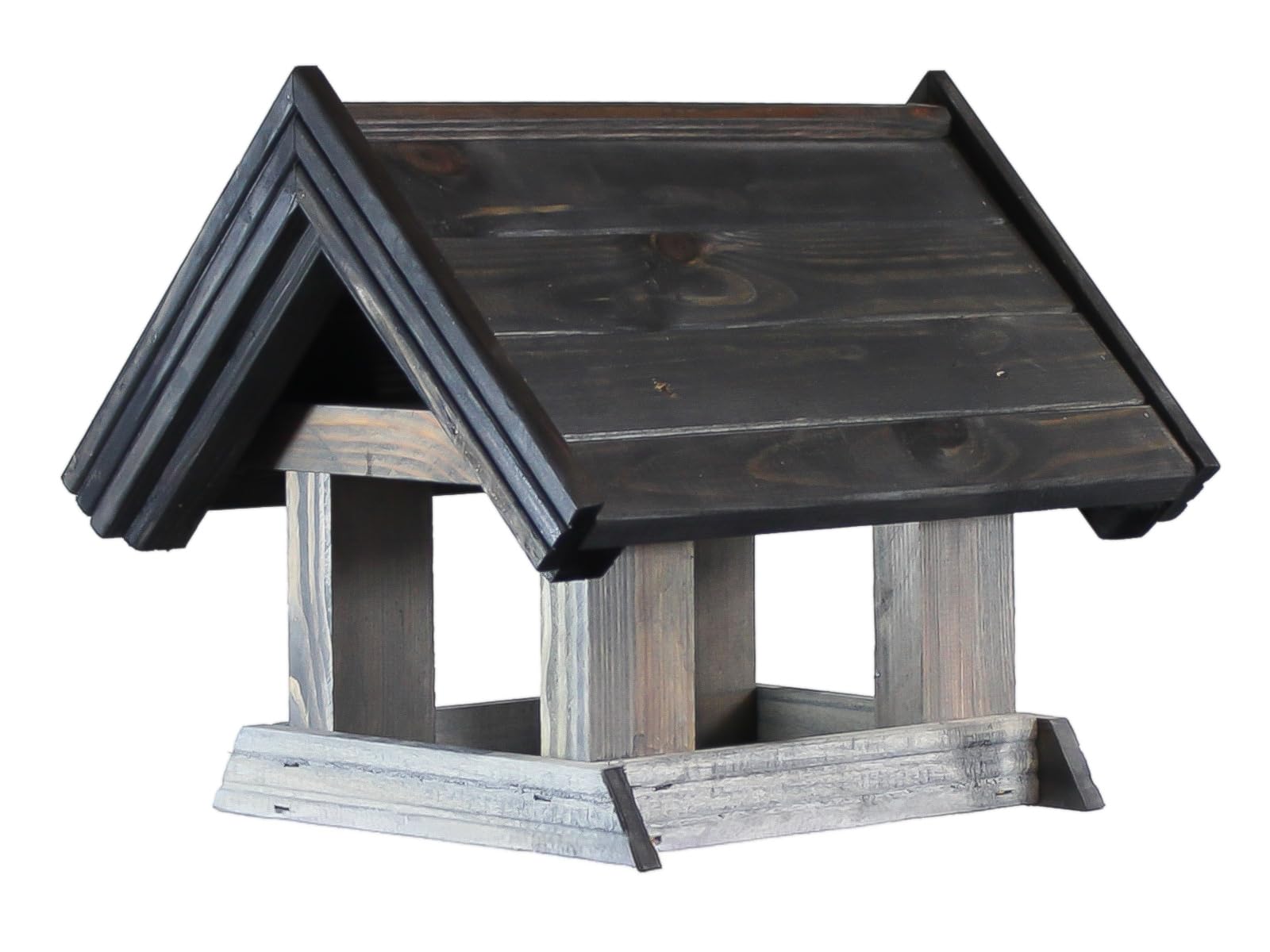 Mangiatoia per uccelli in legno di pino fatto a mano, resistente alle intemperie, 34 x 29 x 29 cm, per balcone, terrazza, giardino, casetta per uccelli per cinciine, fringuelli, passeri, prodotto