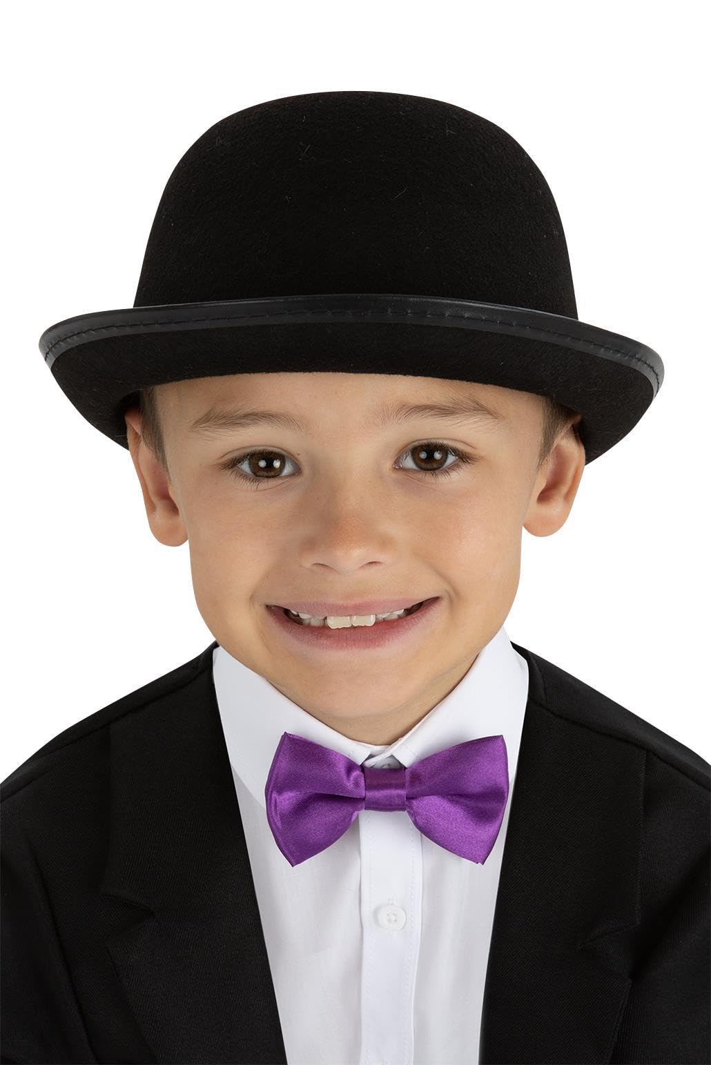 SmiffysSmiffys Kids Victorian Bowler Hat, Black, Boys Fancy Dress, Child Dress Up Hats