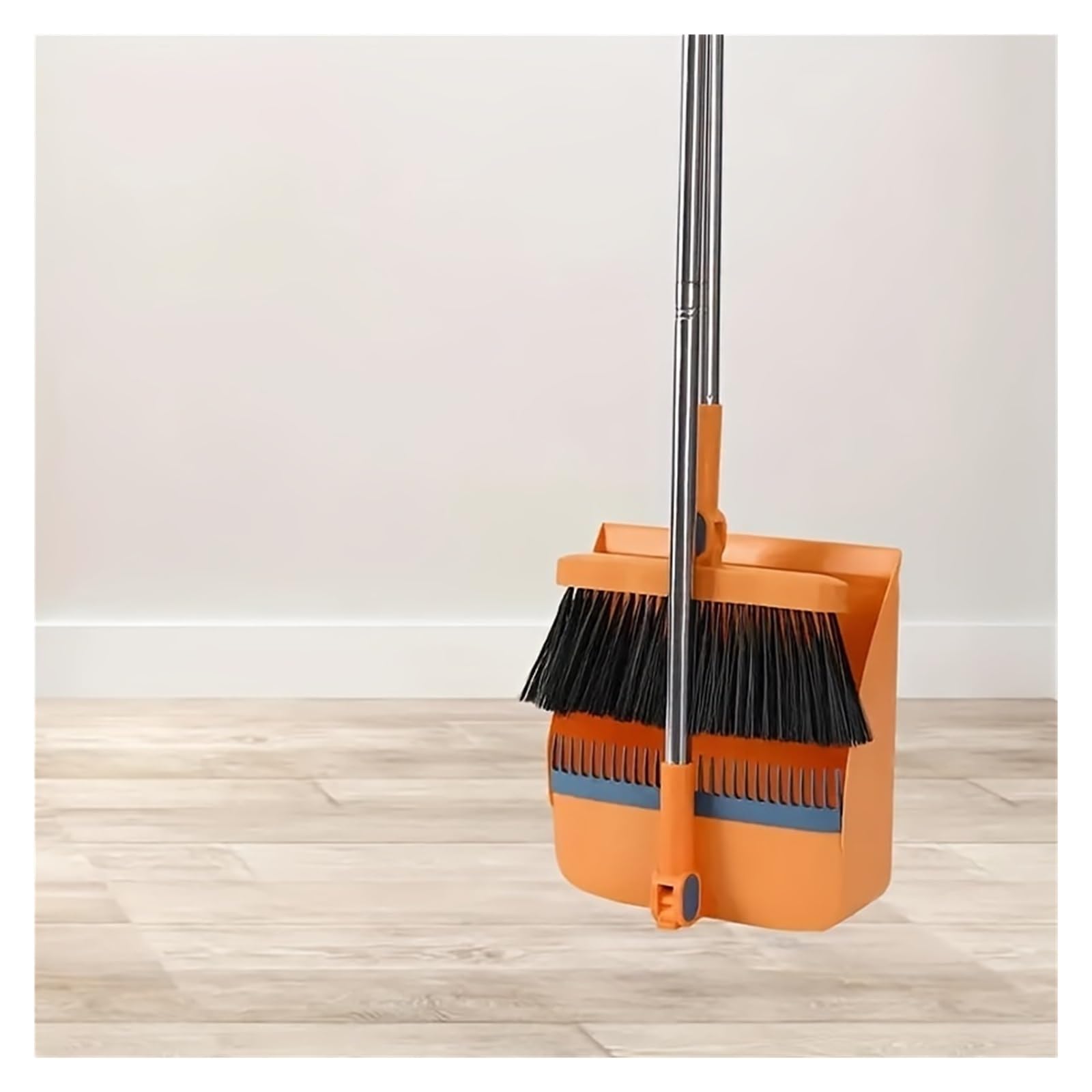 1 Juego de Escoba y recogedor for el hogar, Duradero, con Mango Largo, Ideal for el hogar, la Oficina, la Escuela y el Dormitorio.(Orange)