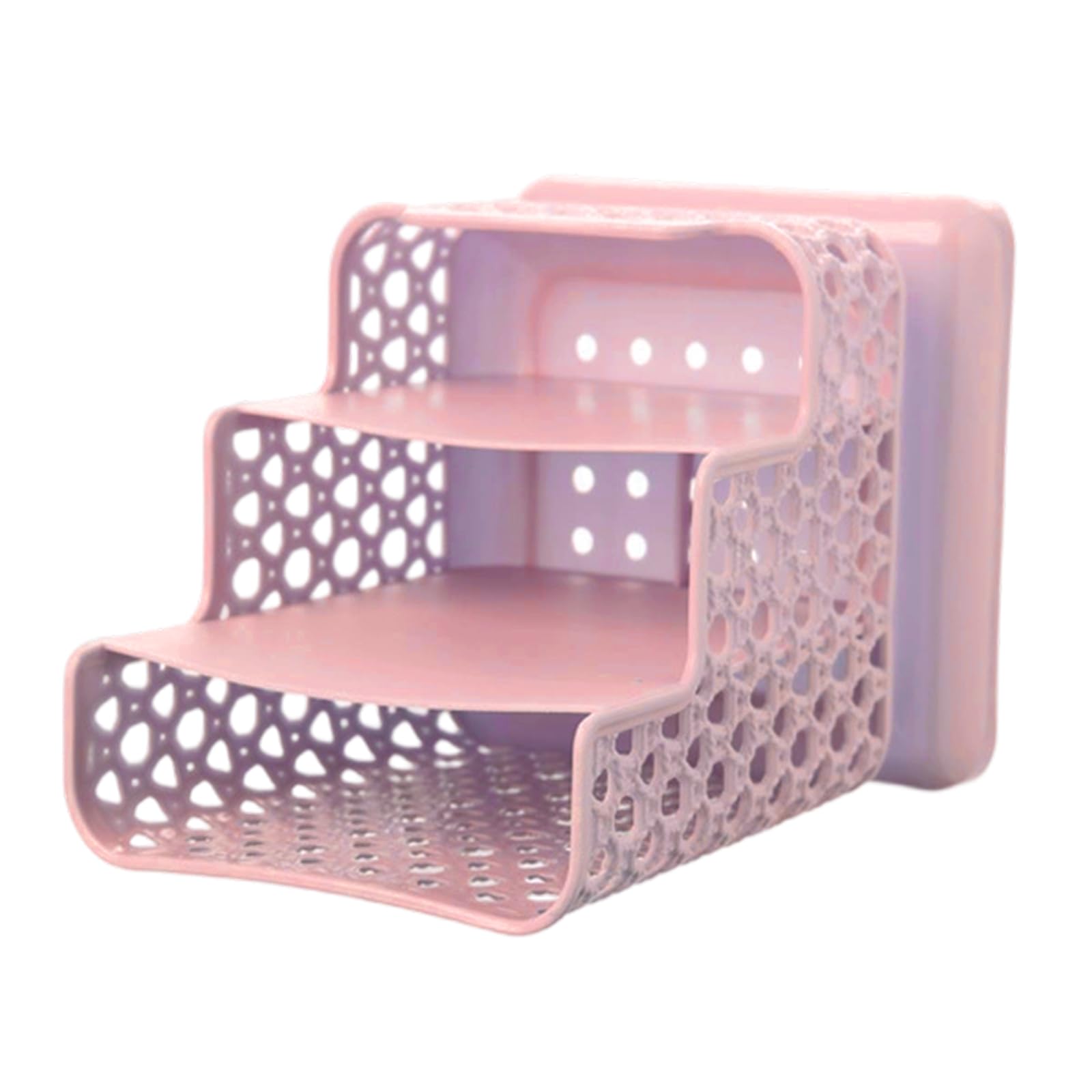 alloneslife Friendly Hollow Cosmetic Storage Box with Integrated Phone Stand Desktop for Arrangement Multipurpose Desk Tray