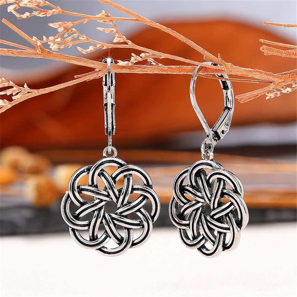925 Sterling Silver Dangle Drop Earrings for Women, 14K Gold Trendy Celtic Knot Leverback Dangle Earrings, Lightweight Hypoallergenic Jewelry - Image 7