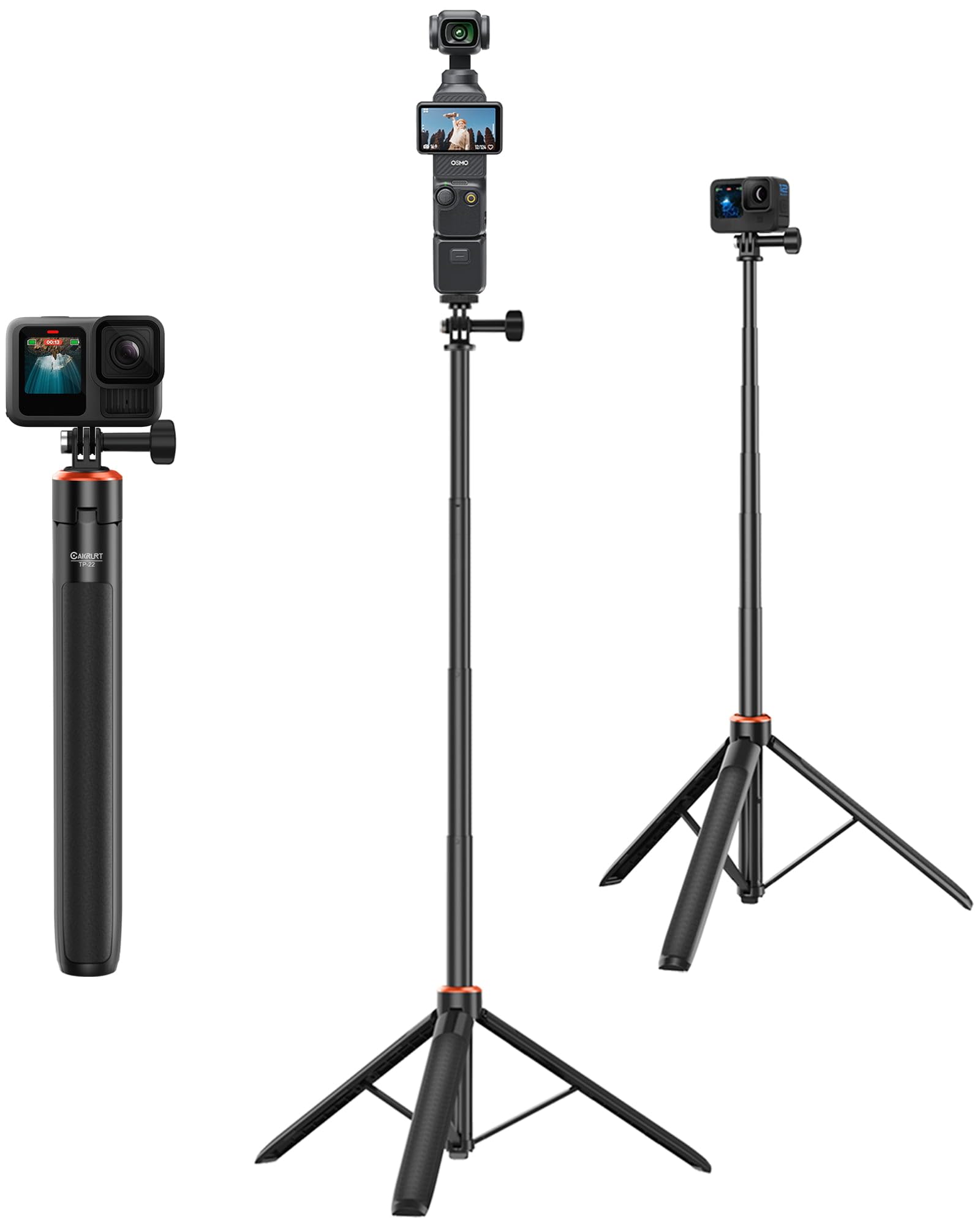 53 5 Action Camera Selfie Stick Tripod for DJI Osmo Pocket 3 GoPro Hero 14 13 12 11