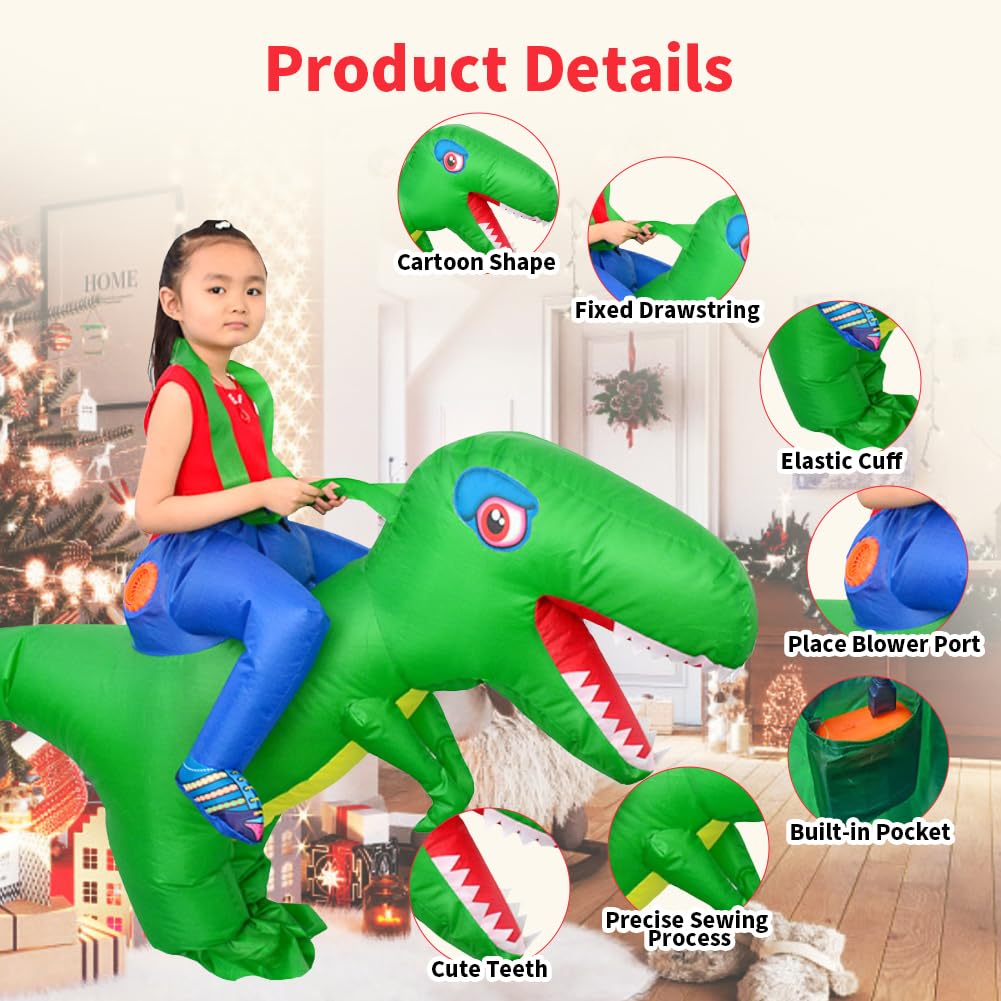 LOLANTA Costume da bambino in costume da dinosauro gonfiabile Stegosaurus spinoso per bambini