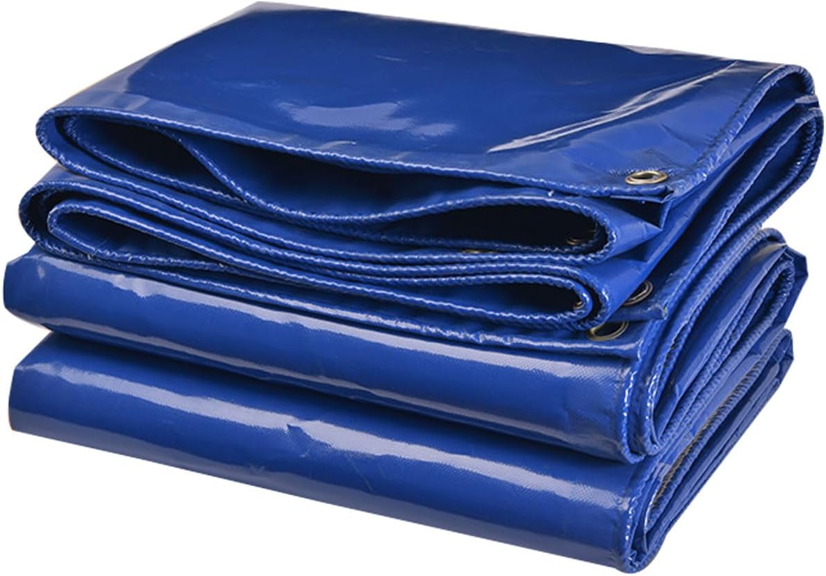 Tarps Heavy Duty Waterproof 6.6x6.6ft, 18 Mil Resistant Tarpaulin, Waterproof Tarp Cover for Tent with Grommets, Tarp Covers for Outdoor Furniture, Boat Tarps Covers