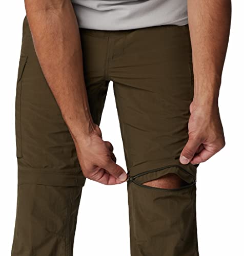 Image of Columbia Mens Silver Ridge Convertible Pant, Olive Green, 40