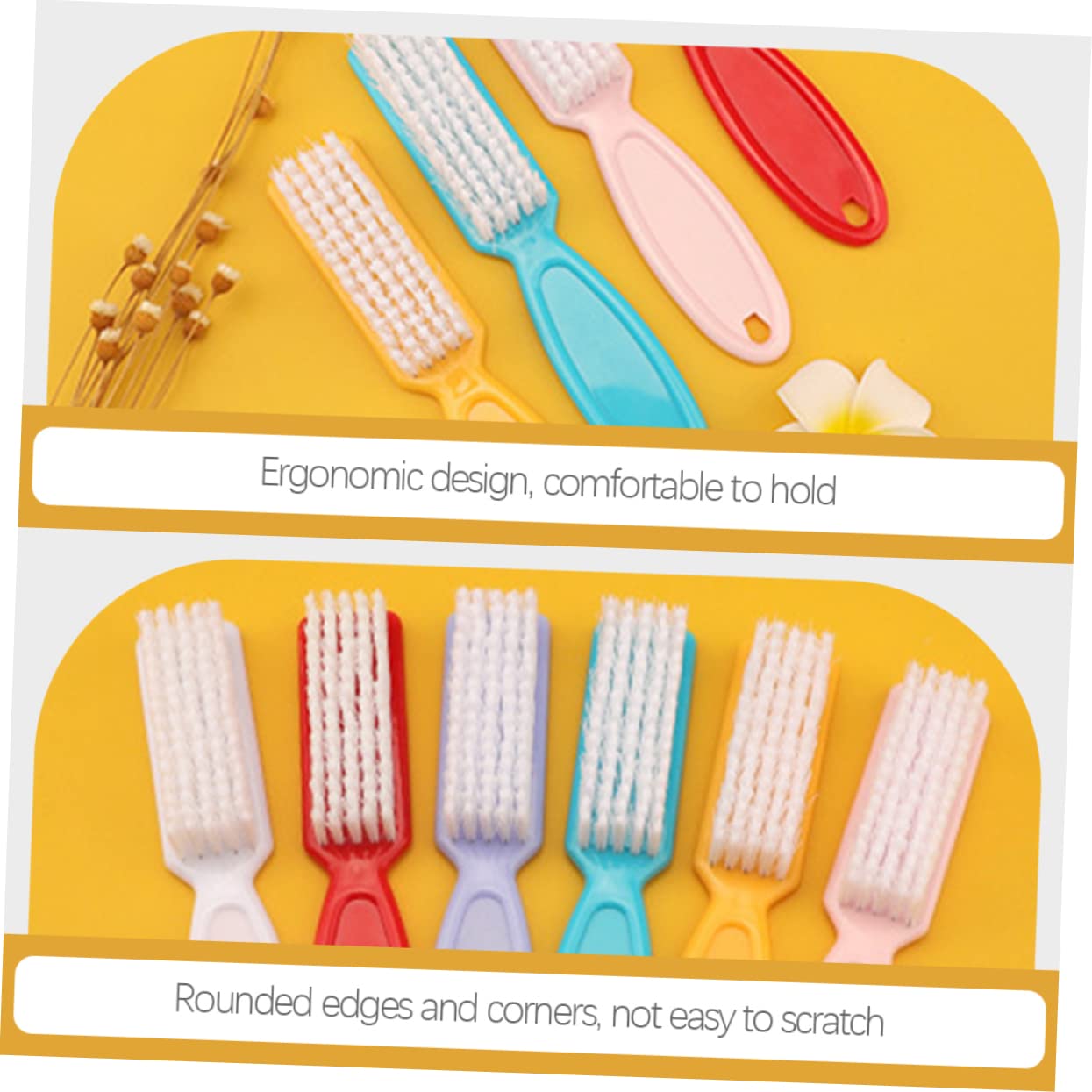 Healeved Spazzola la Pulizia Unghie 24 Pezzi in Plastica Pp, Facile da Trasportare e Delicata, per Manicure e Viaggi Colore Casuale