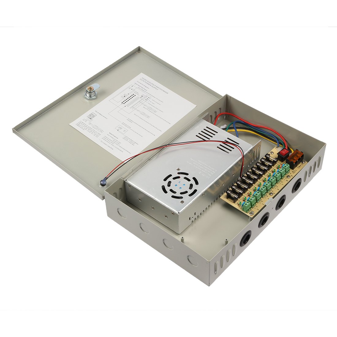 Aexit DC 12V 30A 360W Salida de Puerto de 9 Canales CCTV Caja de Fuente de alimentación distribuida Bloqueo de Teclas para cámara de Seguridad (2e7f7a118740e36b0365e52463c8dc8d)