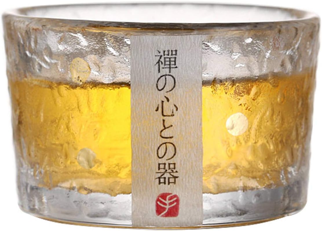 Gold Glass Sake Cups, Japanese sake set, Japanese Tea cups