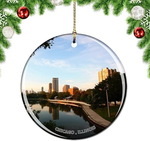 Miniatura 39 de Weekino Illinois Chicago Wrigley Field USA - Adorno para árbol de Navidad, decoración colgante para colgar, colección de recuerdos de viaje por