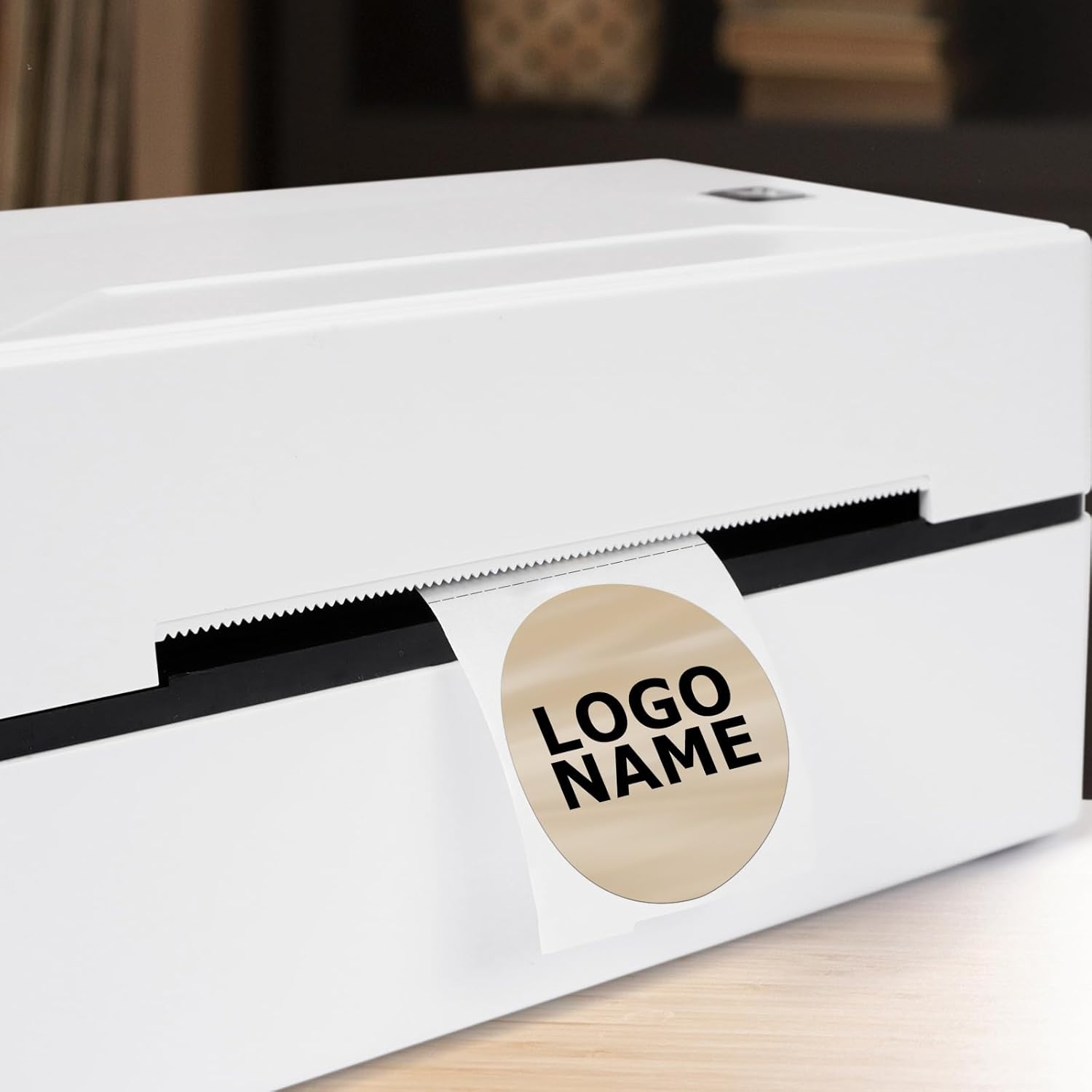 Khaki Circle Thermal Labels Vinyl 1.5 Inch Self-Adhesive Round Stickers Roll Waterproof Printer Decals Name Tag for QR Code DIY Office Address 500 PCS - Image 6