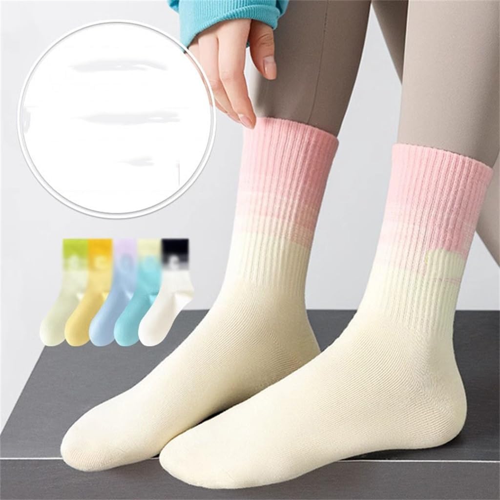 Autumn and Winter Colored Cotton Socks Running Sports Fitness Yoga