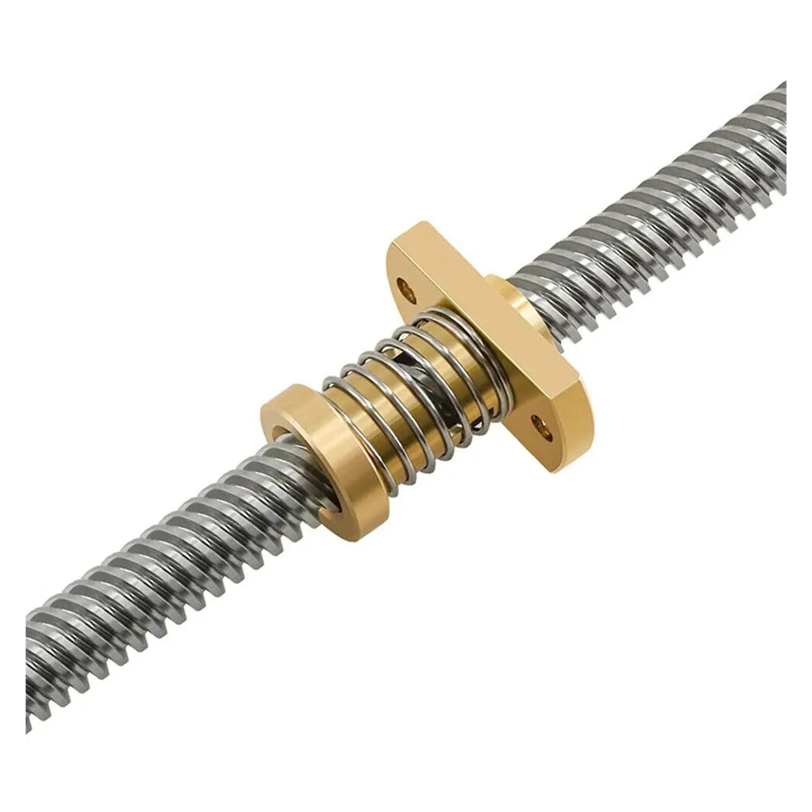 Metal Ball Screw nut 1pc Flange Brass Nut T8 Lead Screw Brass Nut Pitch 2mm Lead 2/4/8mm Trapezoidal Lead Screw Spring Nut(Pitch 2mm Lead 8mm)