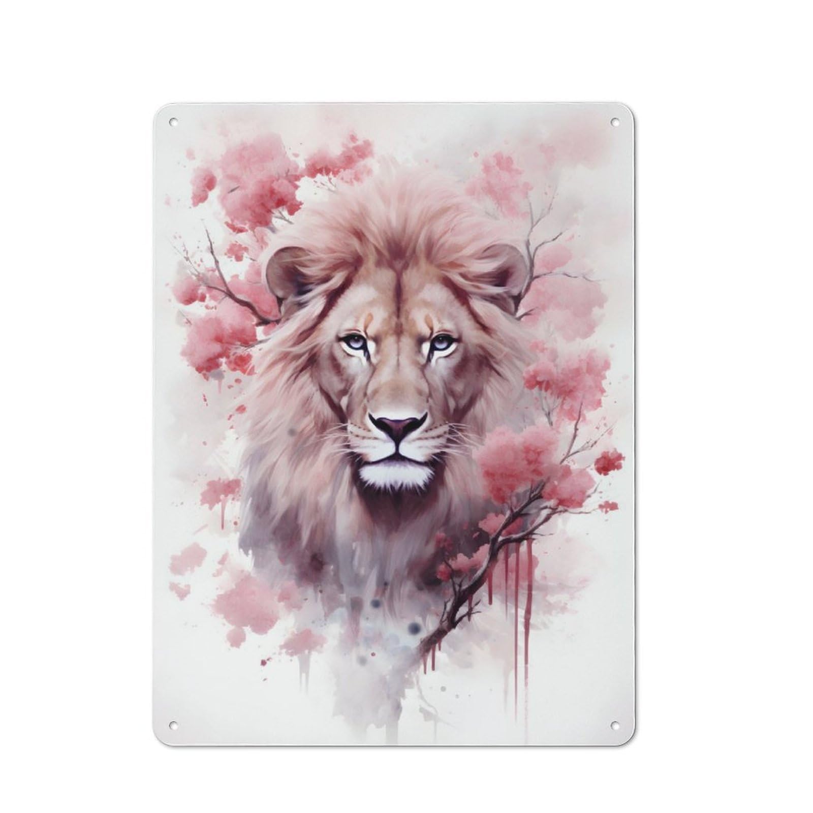 Retro Metal Sign with Lion Design 40x30cm, Weathered Look Shed Wall Plaque for Garage, Workshop, Shed Or Utility Room