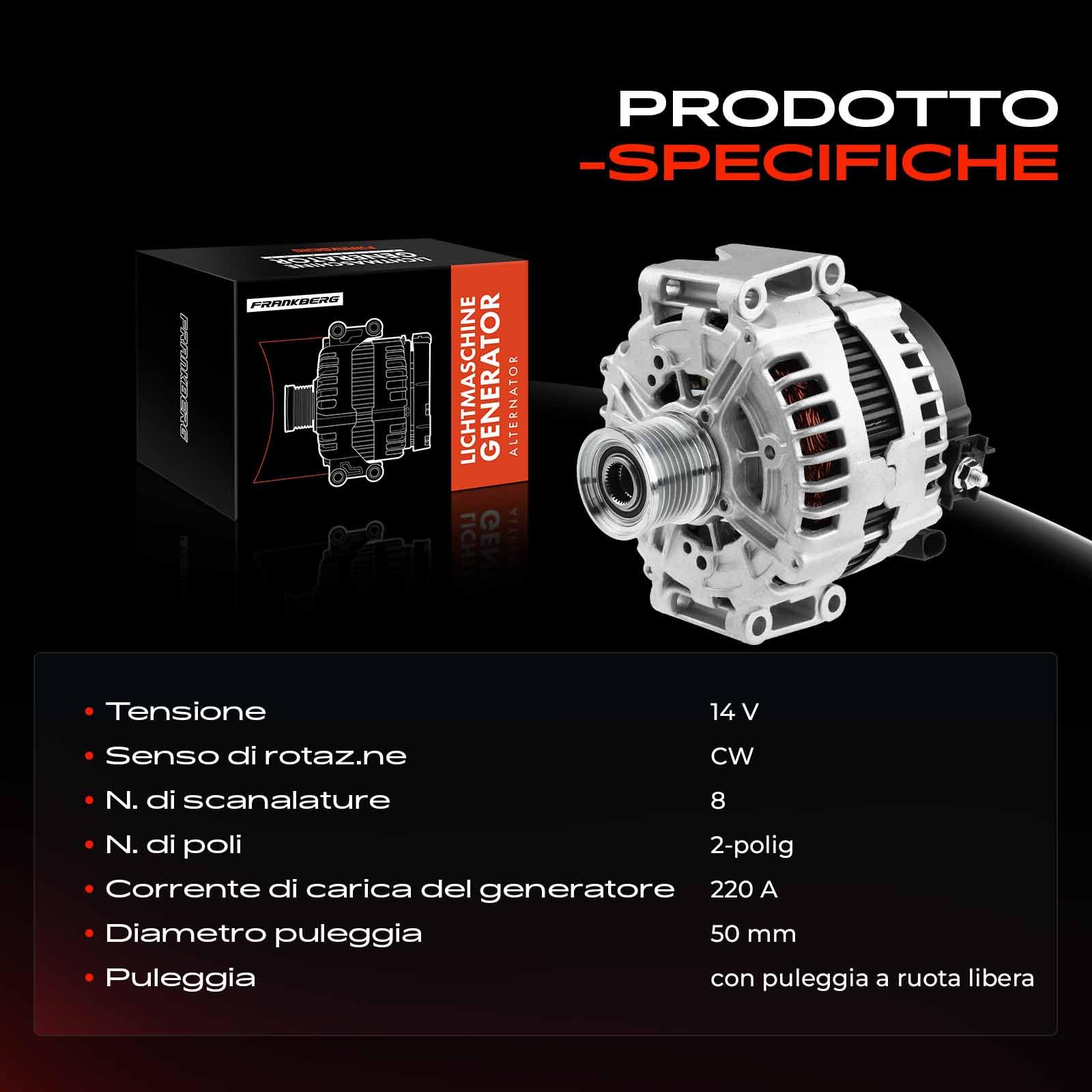 Frankberg Generatore Alternatore Compatibile con Classe M W164 ML 300 CDi 4m.a.t.i.c Classe M W164 ML 350 CDi 4m.a.t.i.c Classe R V251 W251 R 350 CDi 4m.a.t.i.c 11308,11308N