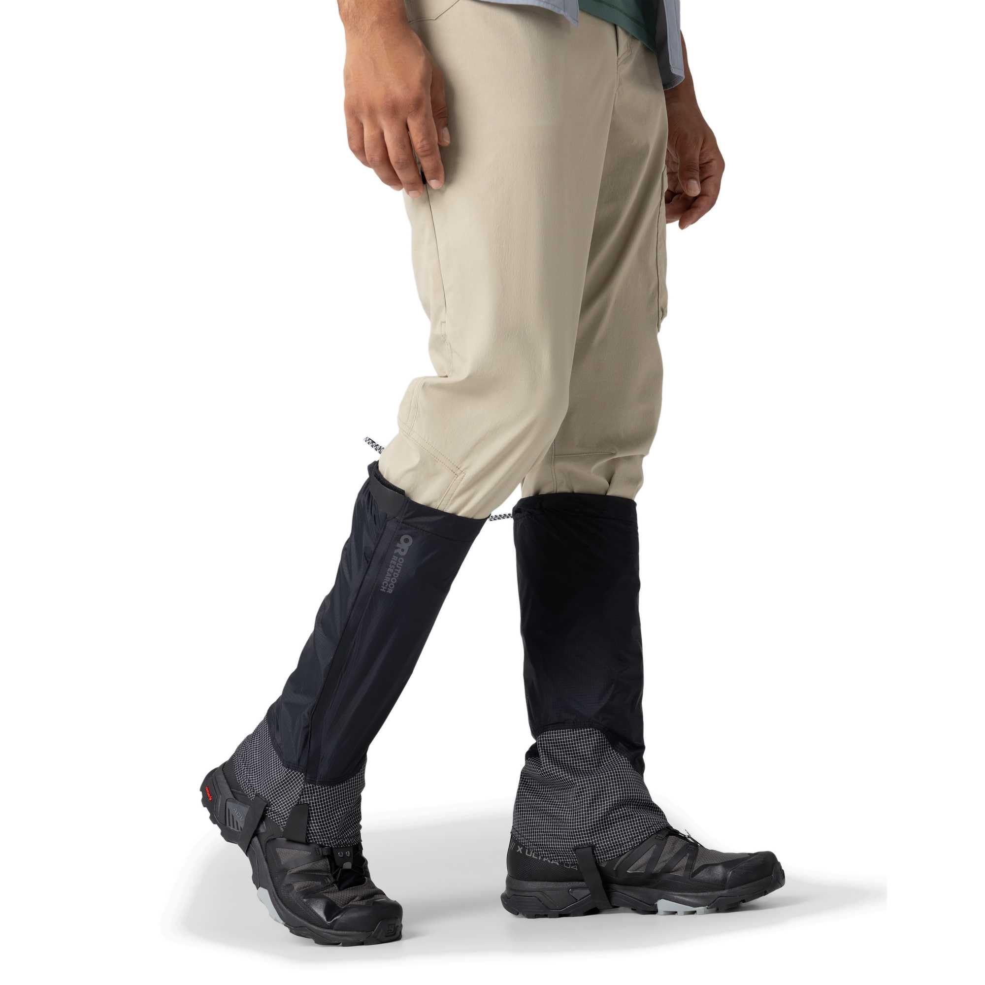 Outdoor Research Heliumgamasche für Herren, UL, ultraleicht, wasserdicht, zum Wandern und Laufen, Cinch-Top, Schnürsenkelhaken