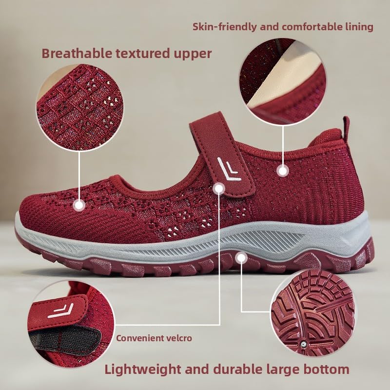 Mom Shoes 2025 Summer New mesh Shoes Women's Old Beijing Cloth Middle-Aged and Elderly Walking Soft-Soled Elderly2