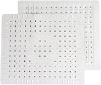 MAOSGO Sink Mat 2 Pack - Rubber Kitchen Sink Protectors 12x11 Inch, Fast Draining, Scratch Guard for Dishes & Sinks, White
