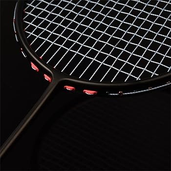 バドミントンラケット カーボンファイバー製 バドミントンラケット 赤と黒 カーボンファイバー