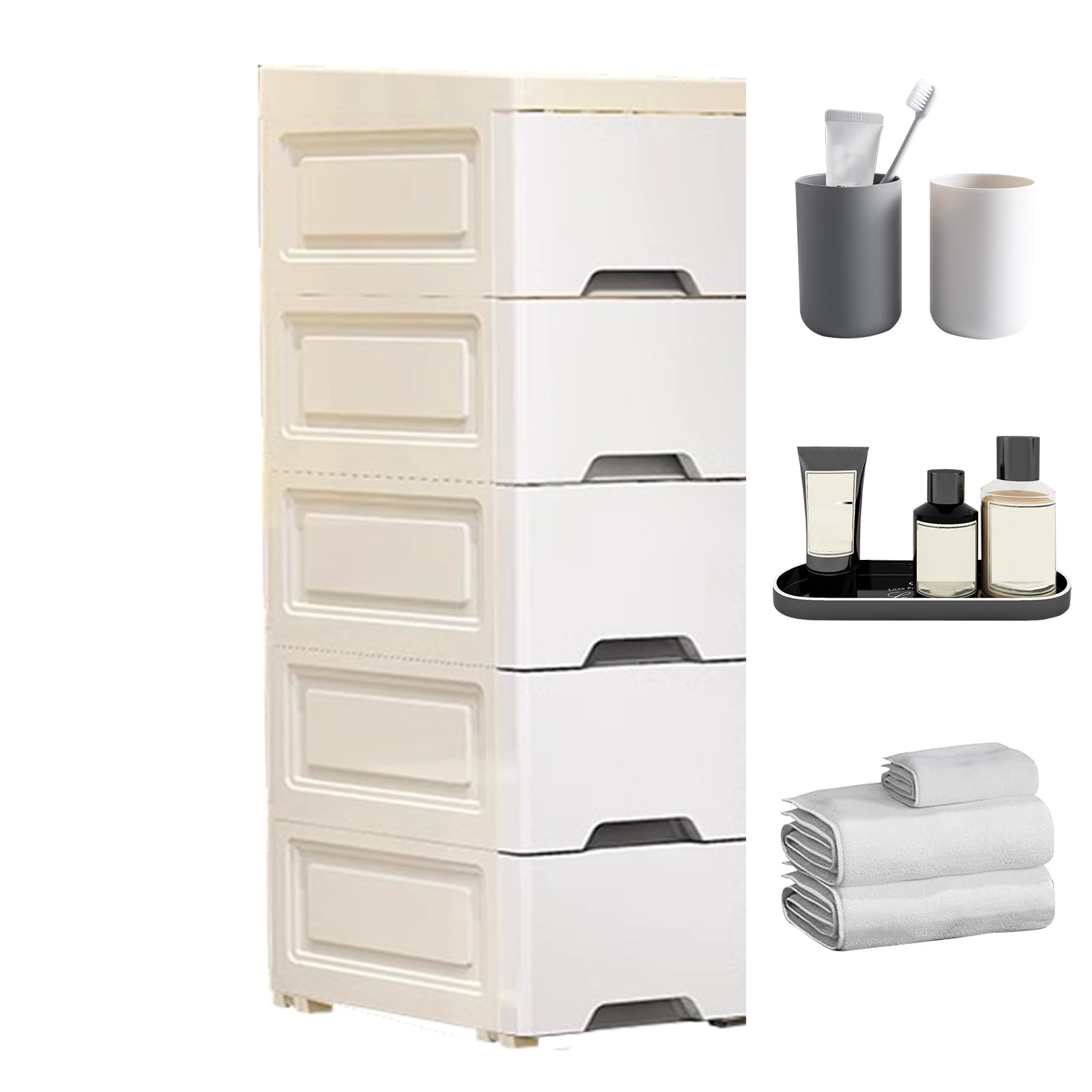 Aufbewahrungsschrank für Badezimmer – schmaler Organizer für | Küche mit Rollen – vertikale Regale, große Kapazität für Badezimmer, Haus, Schlafzimmer