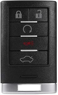 5 Buttons Key Fob, Keyless Entry Remote Control Car Key Fob Replacement for Cadillac DTS 2006-2011 CTS 2008-2014 STS 2005-2011 XTS 2013