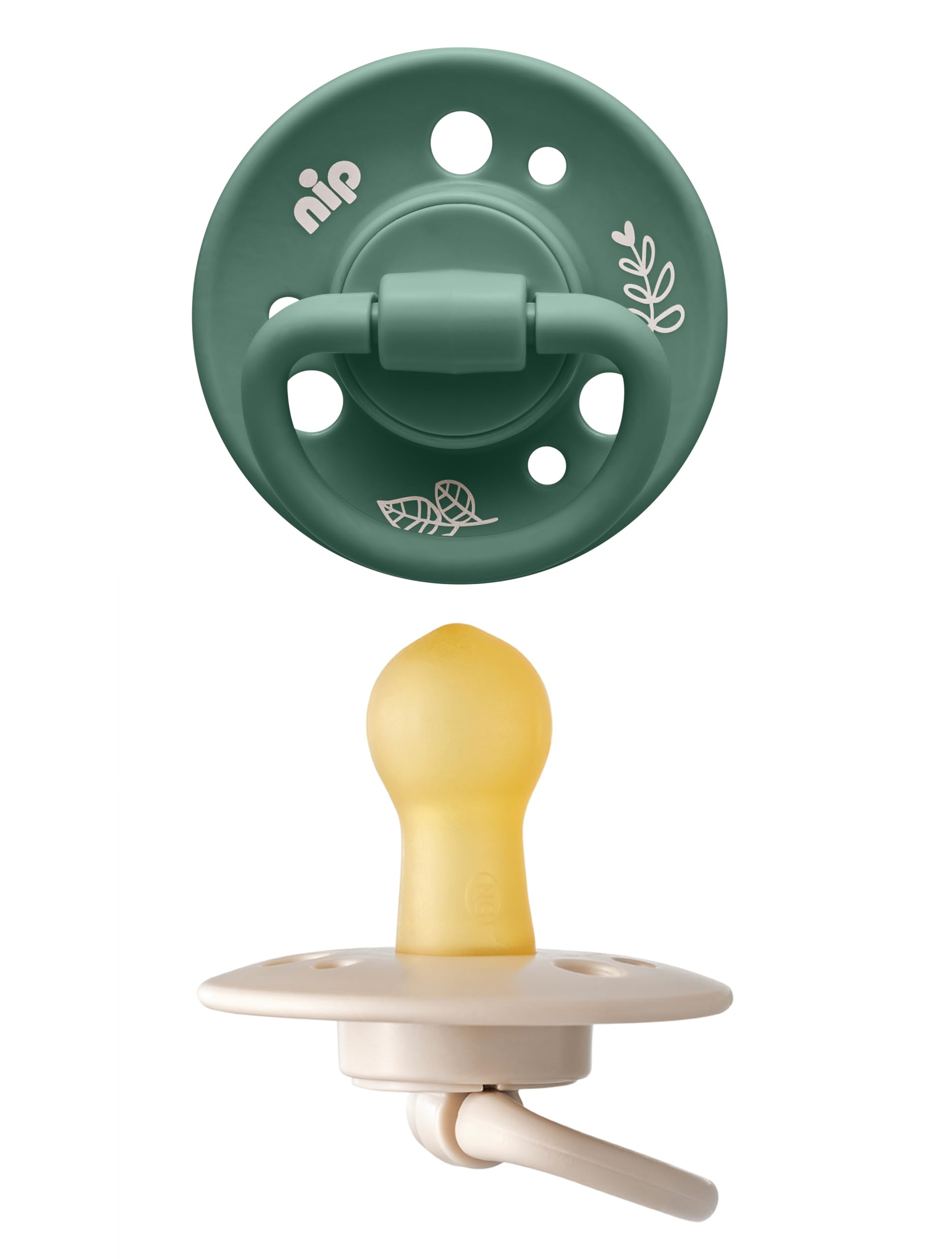 Nip Organic Eco friendly Baby Cherry Pacifier Soother Shape Natural Rubber 2pc,0-6M,100% Latex,BPA-Free,Calms & Relaxes Babies, Best for Breastfed Newborns & Infant, Dummies, Made in Germany