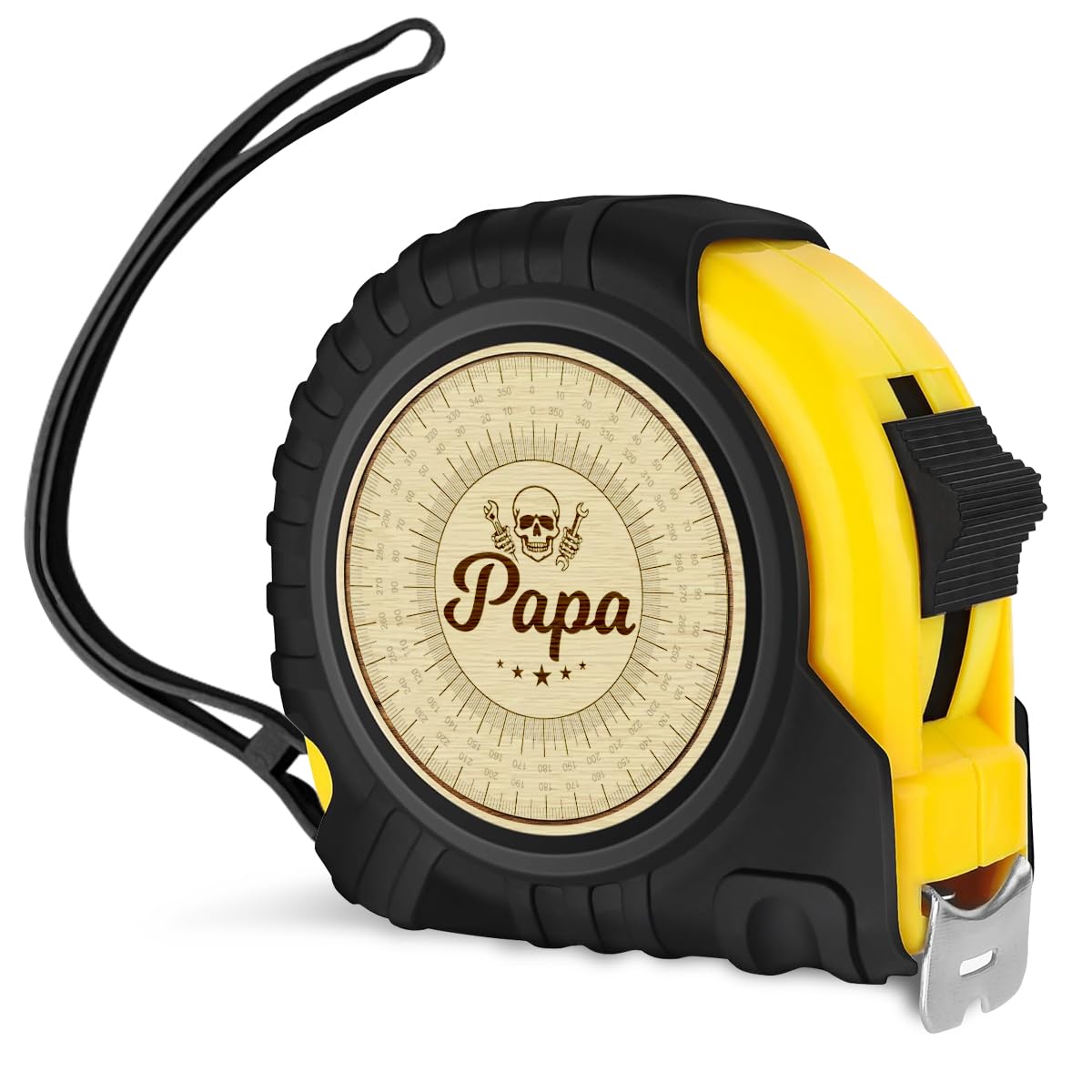 Papa Gifts Fathers Day Birthday Gifts for Papa Tool Woodworker Carpenter Gifts for Father's Day Carpenter Gifts for Papa Skull Engraved Tape Measure