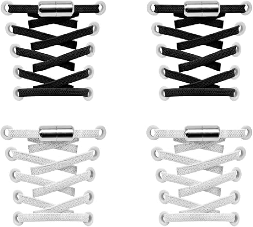 Gozaqe No Tie Elastic Shoe Laces,2 Pairs,Elastic Shoe Laces for Kids,Adult and elderly,Screw Capsule Shoe Clasp,Suitable f...