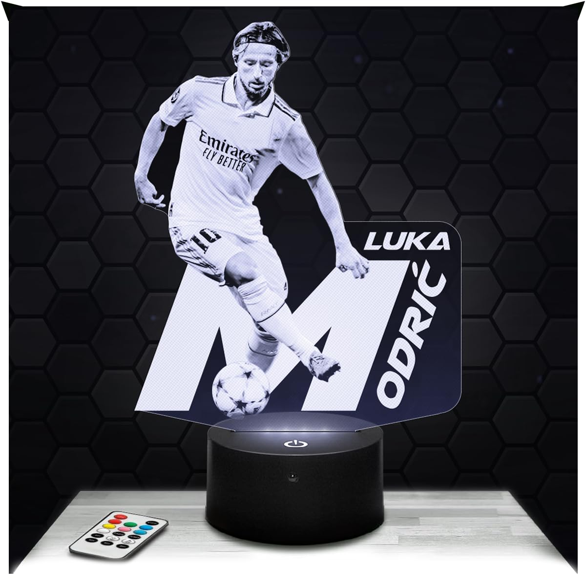 Lampephoto.fr - Luka Modric Football 3D Lamp, Night Light 3D LED Illusion Lamp, Football Player, Sports Object Athlete, Gift idea for Sporty Men, Night Light for Children's Bedroom, Gift idea for Boys — image 1
