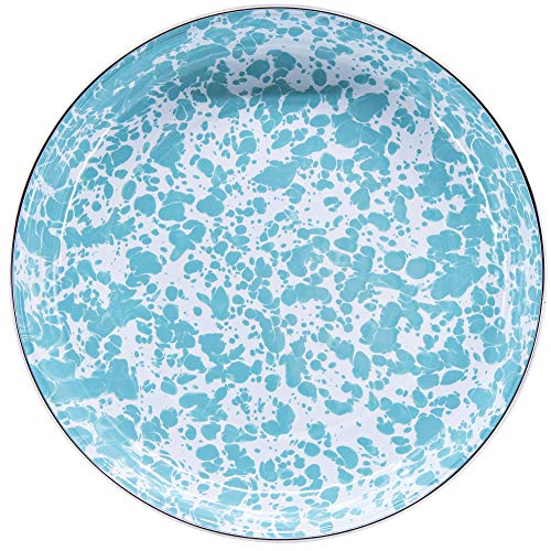 Golden Rabbit Enamelware - Sea Glass Pattern - Set Of 4-10" Pasta Plates #TOP1