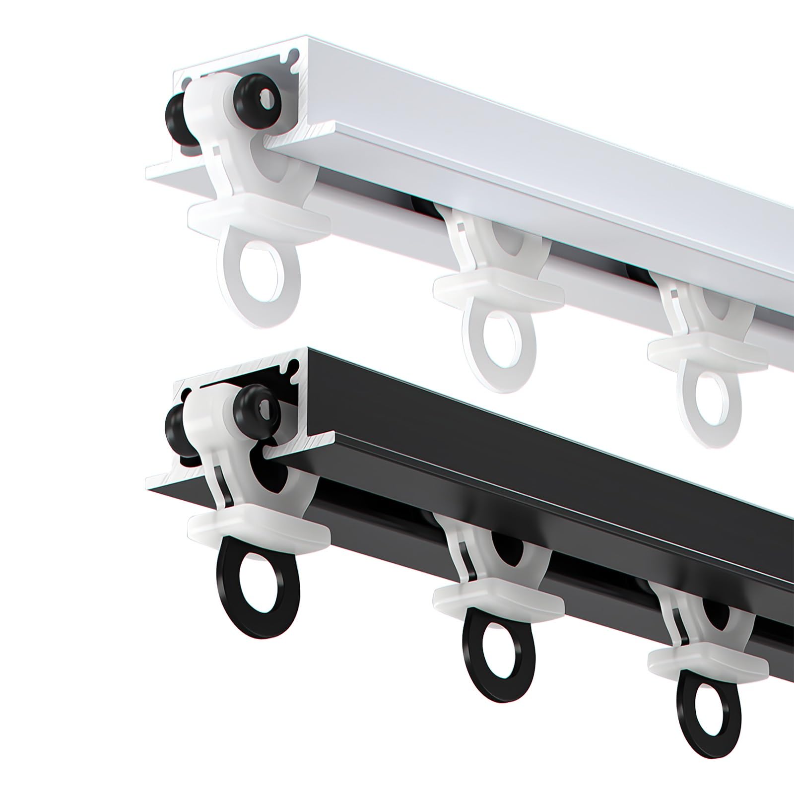 Cichy system szyn sufitowych 1-6M Adjuble ain Rail F Mount idealny do domu, hotelu, szpitala i handlu (biały 1,1 m)