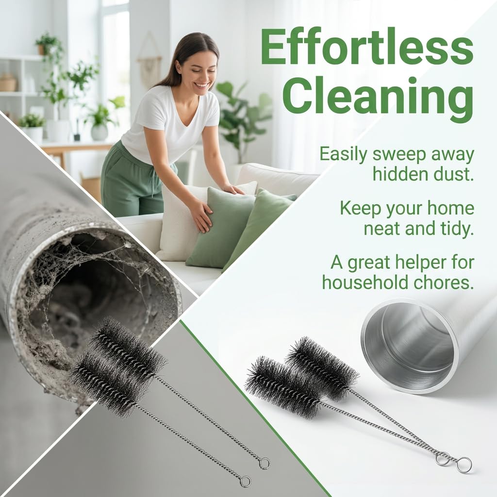 Brosse Métallique 40mm Acier Inoxydable Kit Ramonage Flexible pour Nettoyage Conduits Fumée Chaudière Poêle Granulés