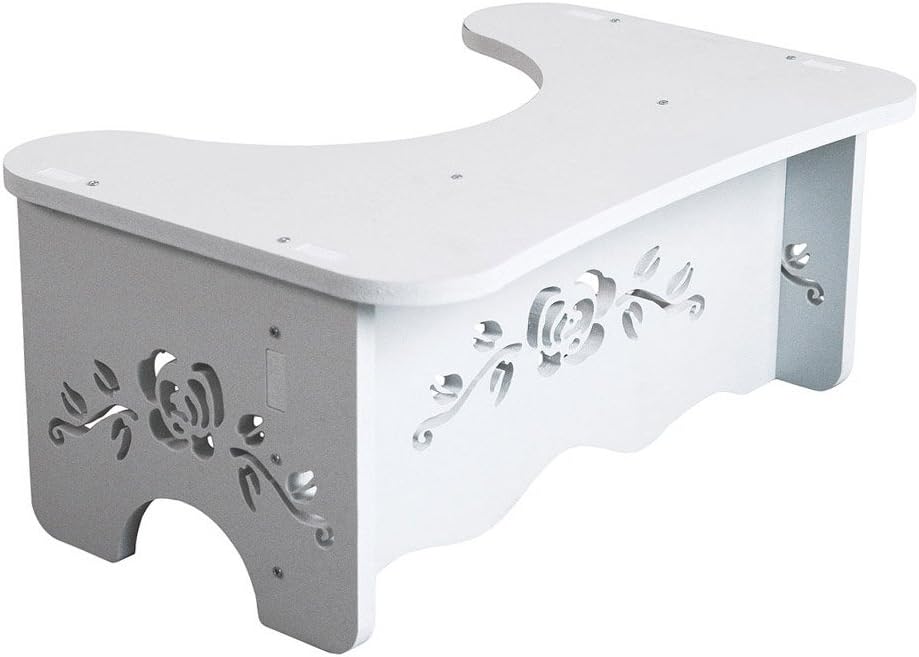 YOIFO White Wood Riser Toilet Stool,Comfortable Squat Aid Bathroom Step,Foot Resting Base Safety Auxiliary Step Ladder Toilet Training WC Seat Stool for Adults,Kids,Toddlers