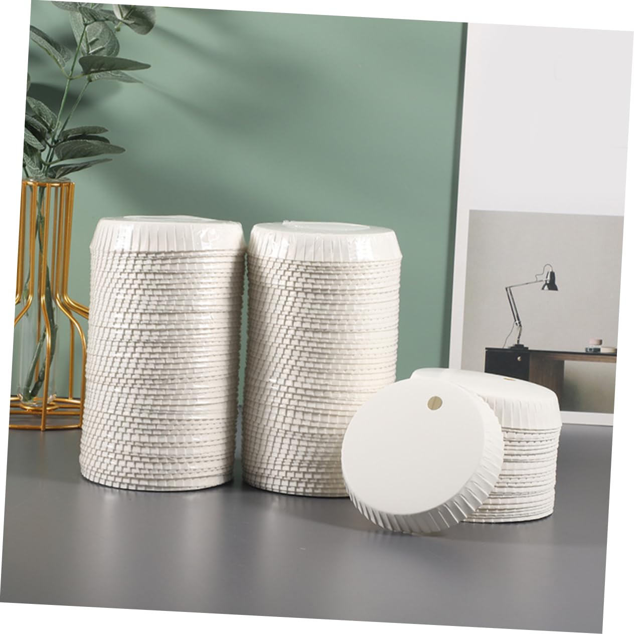 Unomor Cup Covers for Paper Cups 200 Pack Disposable Paper Lids Drink Cover for Hotel House Salon Beauty Parlor Conference