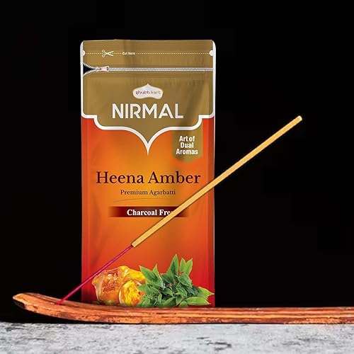 Miniatura 4 de Nirmal Heena Amber Premium Fragancia 200 varillas de incienso Agarbatti por Shubhkart (paquete de 2)