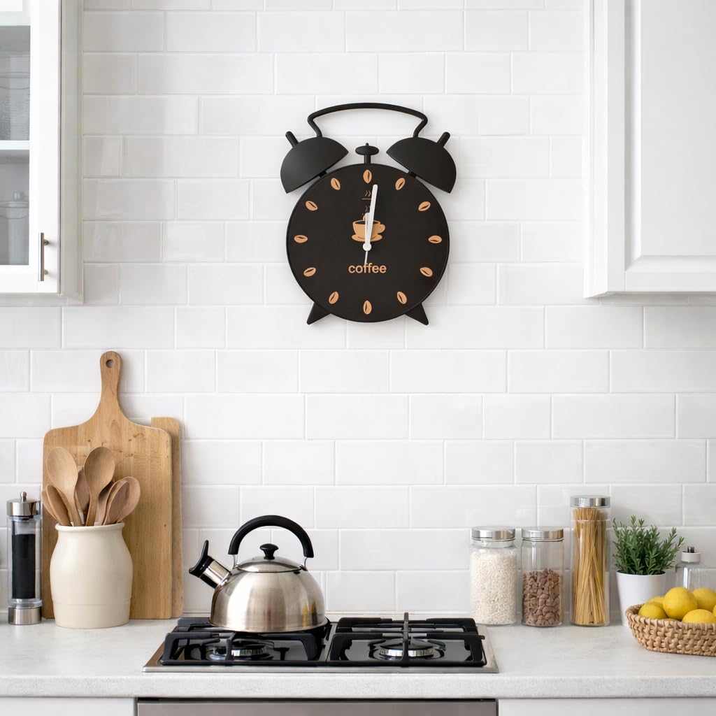Relógio De Parede 35cm Silencioso Sweep Sem Tic Tac Decorativo (Preto)