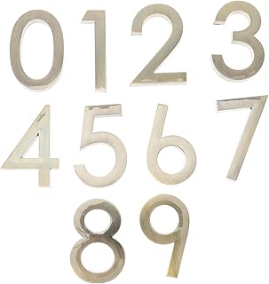 WOONEKY 10pcs Number Plate Front Door Decorations Digital License Plate Silver Decor Street Door Numbers Mailbox Numbers Stickers Self Stick House Number Address Number House Number Decal