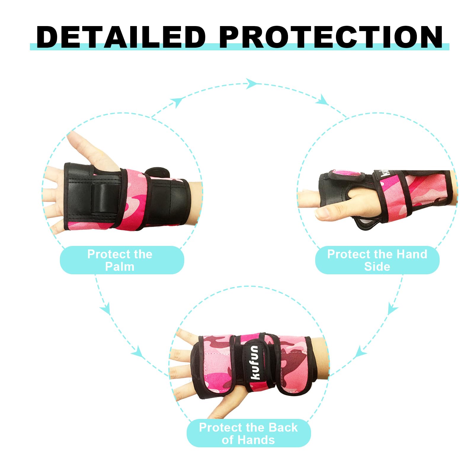 6PC Kit de Protection,Protection Roller Enfant,Protection Roller Adulte pour Enfants,Adolescents,Adultes,Double Protection avec Coque en PP et Coussin en EVA pour Patinage,Skateboard
