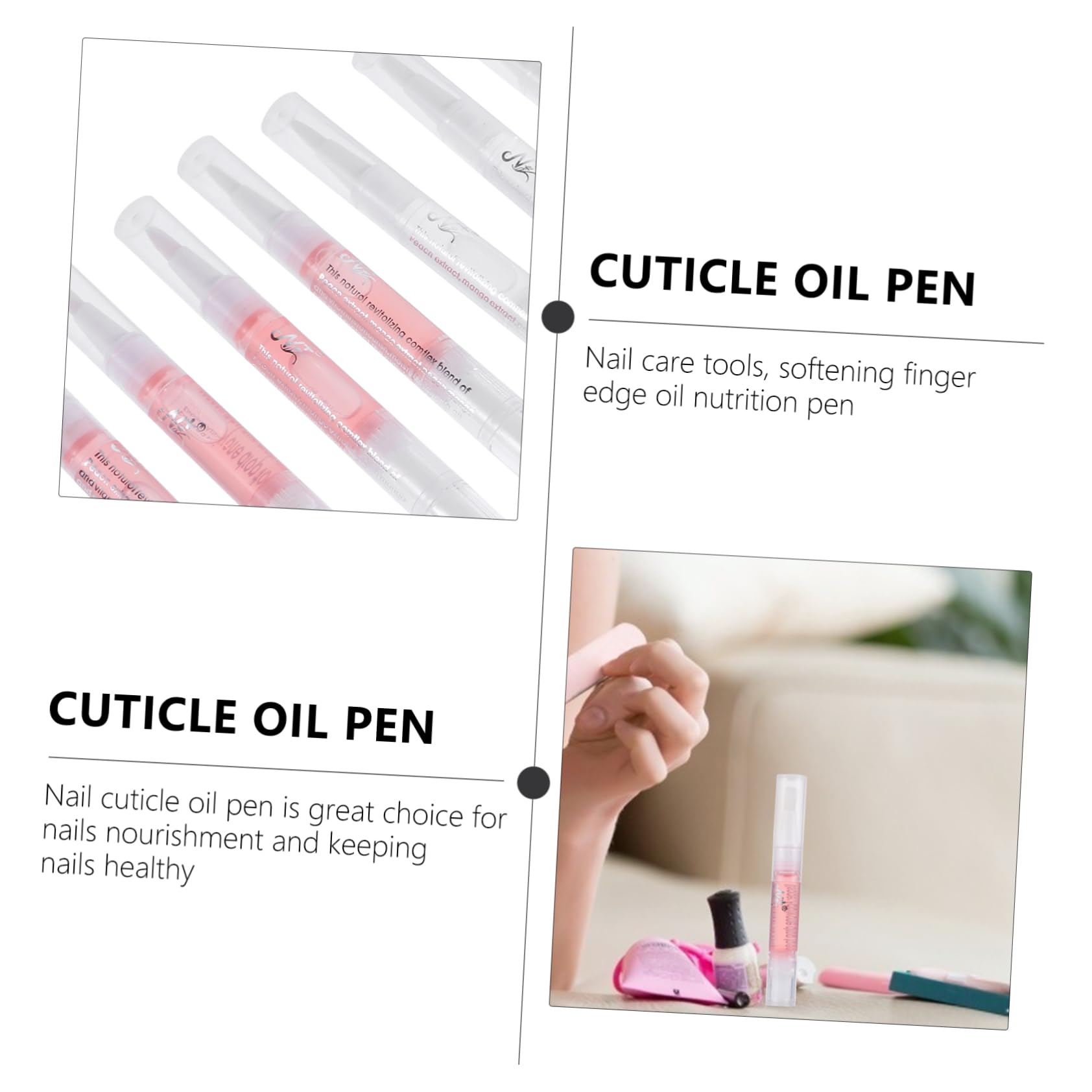 FRCOLOR 24pezzi Penna Per Nutriente Per Cuticole Per Manicure Per Unghie e Cuticole Per Uso Professionale e Domestico Leggera e Compatta